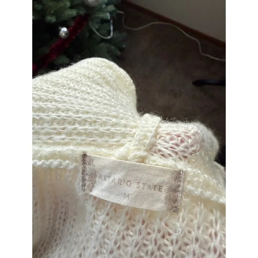 Altar'd State Cream Knit Zip Up Sweater - Picture 3 of 4